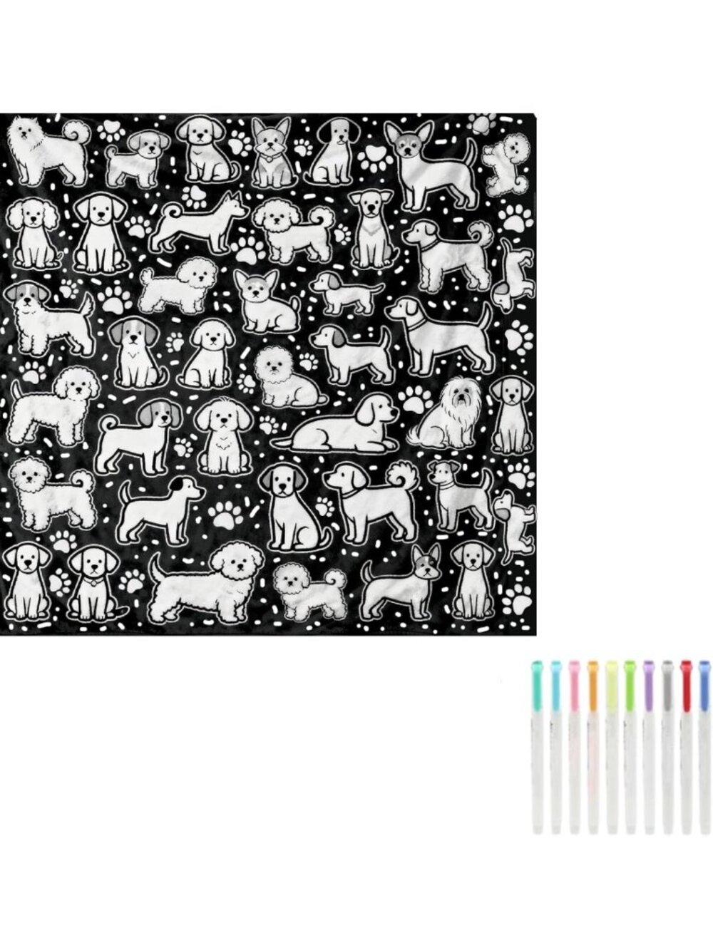 Personalized DIY Coloring Throw Blanket for Adults, 50x60 Soft Fleece Gift